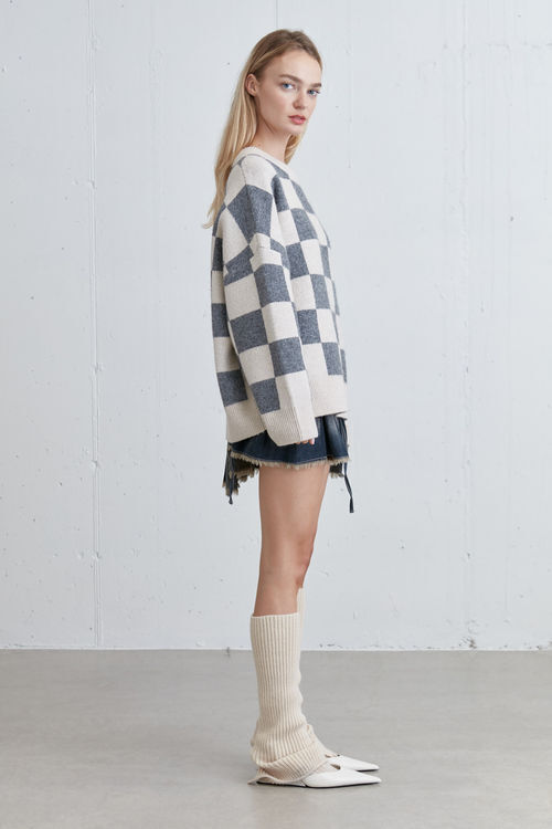 Checkered Crewneck Sweater | OAK + FORT